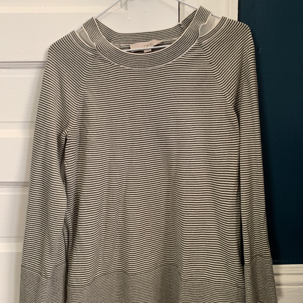 LOFT cutout striped sweater